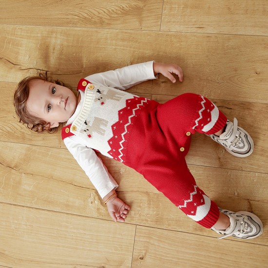 Baby Christmas Knitted Sleeveless Romper 82W303