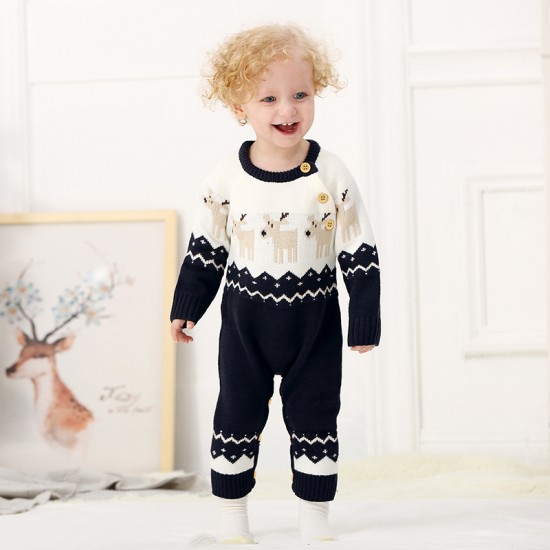 Mimixiong Baby Knitted Christmas Romper 82W301