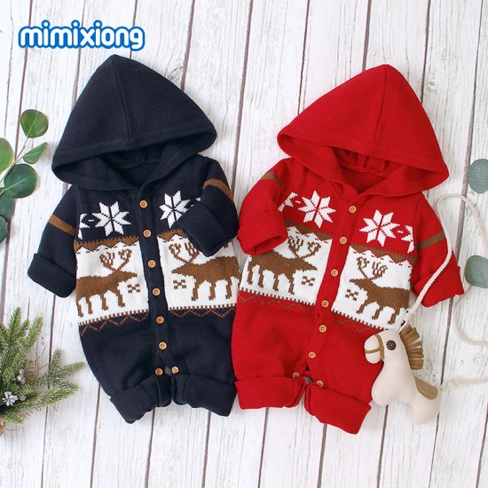 Mimixiong Baby Knitted Christmas Romper 82W310