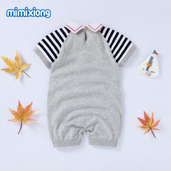 100% Cotton Baby Knitted Short Sleeve Romper 82W711