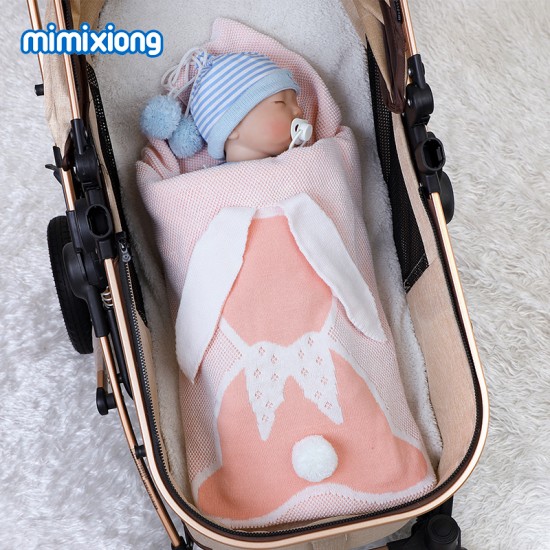 Mimixiong 100% Cotton Baby Knitted Romper Blanket Hat 3pcs Clothing Set 82W802-806