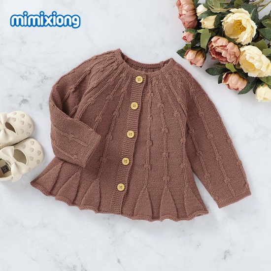Mimixiong Baby Knitted Coat Hat 2pc Clothing Set 82W812-815