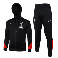Liverpool FC Black Training Hooded Presentation Soccer Tracksuit 2024