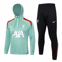 Liverpool FC Green Training Hooded Technical Soccer Tracksuit 2024