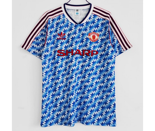 Manchester United FC Men Away Retro Soccer Jersey 1990 