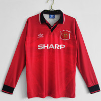 Manchester United FC Men Long Sleeve Home Retro Soccer Jersey 1994