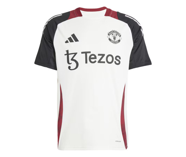 Manchester United Men's Off White Training Soccer Jersey 2024