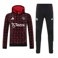 Manchester United FC Men's Pre Match Training Hooded Sweat Football Tracksuit 2024