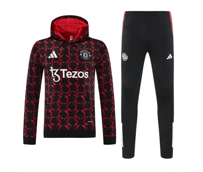 Manchester United FC Men's Pre Match Training Hooded Sweat Football Tracksuit 2024