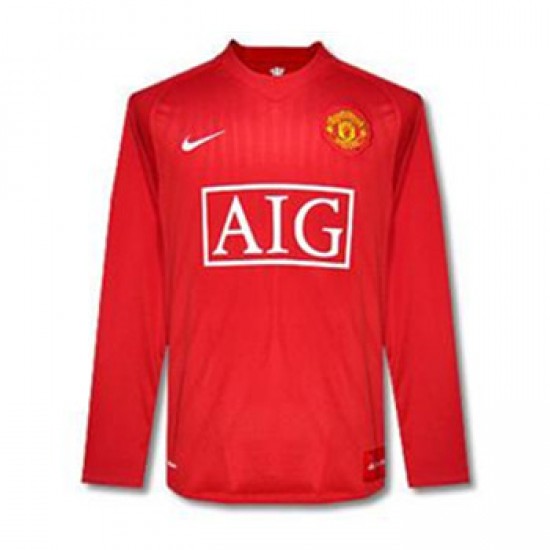 Manchester United Retro Home Long Sleeve Jersey 2007 2008