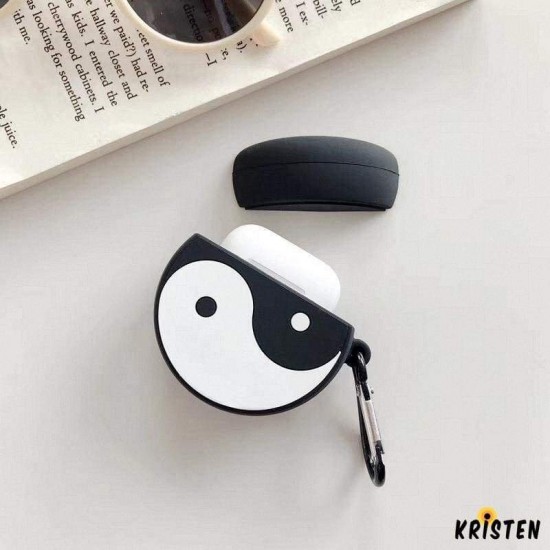 Yinyang Black White Silicone Protective Shockproof Case for Apple Airpods 1 & 2