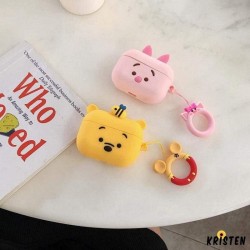 Winnie the Pooh Style Ring Holder Designer Silicone Protective Case for Apple Airpods Pro