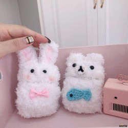 White Bear Furry Protective Case for Apple Airpods Pro