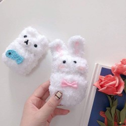 White Bear Furry Protective Case for Apple Airpods Pro