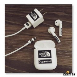 The North Face X Supreme Style Minimalism Airpods Skin Sticker Adhesive Protective Decal for Apple
