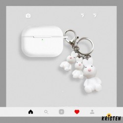 Teddy Bear Keychain Silicone Protective Case for Apple Airpods Pro