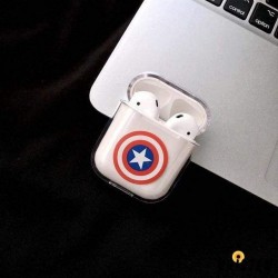 Superhero Marvel Style Ironman Spiderman Clear Hard Protective Shockproof Case for Apple Airpods 1