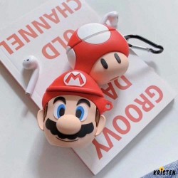 Super Mario Style Mushroom Face Silicone Protective Airpods 1 & 2 Case
