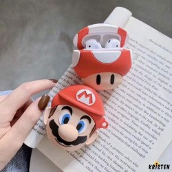 Super Mario Style Mushroom Face Silicone Protective Airpods 1 & 2 Case