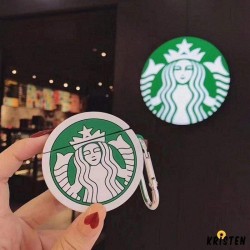 Starbucks Style Round Silicone Protective Case for Apple Airpods 1 & 2
