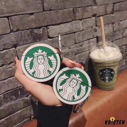 Starbucks Style Round Silicone Protective Case for Apple Airpods 1 & 2