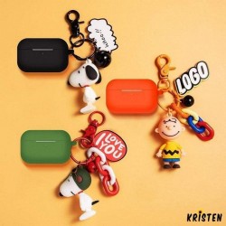 Snoopy Style Charlie Keychain Silicone Protective Case for Apple Airpods Pro