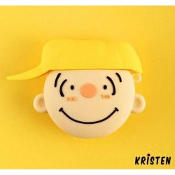 Snoopy Style Charlie Brown Head Silicone Protective Shockproof Case for Apple Airpods 1 & 2