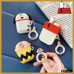 Snoopy Style Charles Silicone Protective Shockproof Case for Apple Airpods 1 & 2