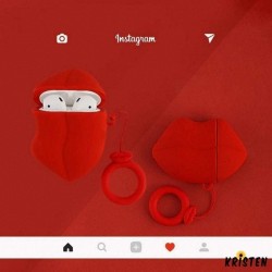 Sexy Lips Red Silicone Protective Shockproof Case for Apple Airpods 1 & 2