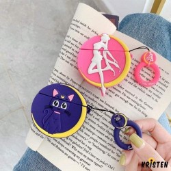 Sailor Moon Style Luna Black Cat Silicone Protective Shockproof Case for Apple Airpods 1 & 2