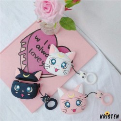 Sailor Moon Cat Luna Artemis Silicone Protective Shockproof Case for Apple Airpods 1 & 2