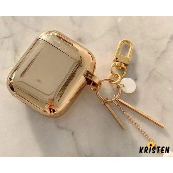 Metallic Gold Plating Hard Protective Shockproof Case for Apple Airpods 1 & 2