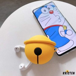 Doraemon Style Yellow Bell Silicone Protective Shockproof Case for Apple Airpods 1 & 2