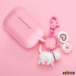 Donut Cat Pendant Silicone Protective Case for Apple Airpods Pro