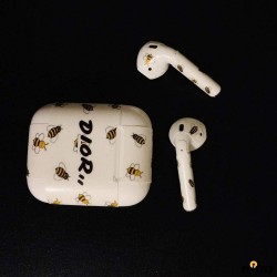 Dior Style Honeybee Airpods Skin Sticker Adhesive Protective Decal for Apple Airpods 1 & 2