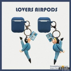 Dancing Couple Keychain Silicone Protective Case for Apple Airpods 1 & 2