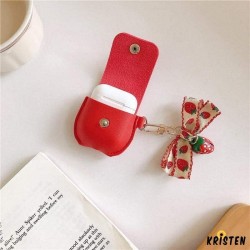 Cute Strawberry Leather Pocket Protective Case for Apple Airpods 1 & 2