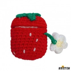 Cute Strawberry Knit Protective Case for Apple Airpods 1 & 2
