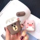 Cute Piggy Bear Line Silicone Protective Shockproof Case for Apple Airpods 1 & 2