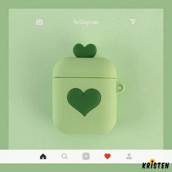 Cute Heart Silicone Protective Shockproof Case for Apple Airpods 1 & 2