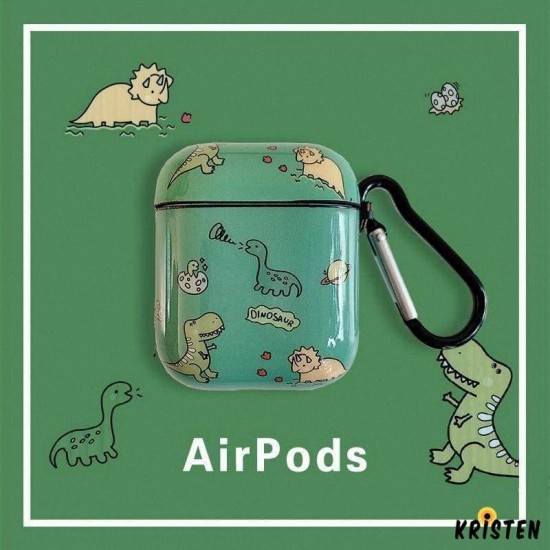 Cute Dinosaur Hard Glossy Protective Case for Apple Airpods 1 & 2