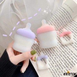 Cute Baby Milk Bottle Silicone Protective Shockproof Case for Apple Airpods 1 & 2