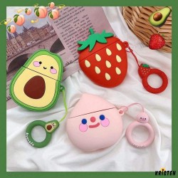 Cute Avocado Strawberry Silicone Designer Protective Shockproof Case for Apple Airpods 1 & 2