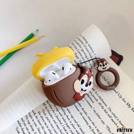 Chip N Dale Style Nutshell Silicone Protective Shockproof Case for Apple Airpods 1 & 2