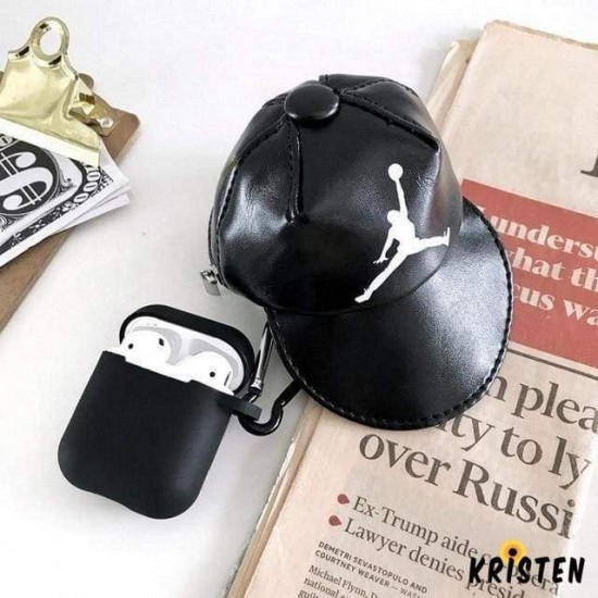 Air Jordan Style Sports Hat Coin Bag Silicone Protective Shockproof Case for Apple Airpods 1 & 2