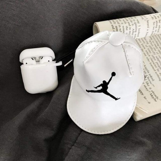 Air Jordan Style Sports Hat Coin Bag Silicone Protective Shockproof Case for Apple Airpods 1 & 2