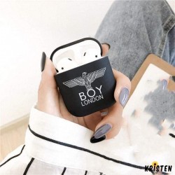 Boy London Style Matte Black Hard Protective Shockproof Case for Apple Airpods 1 & 2