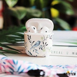 Chic Floral Simple White Hard Silicone Protective Shockproof Case for Apple Airpods 1 & 2