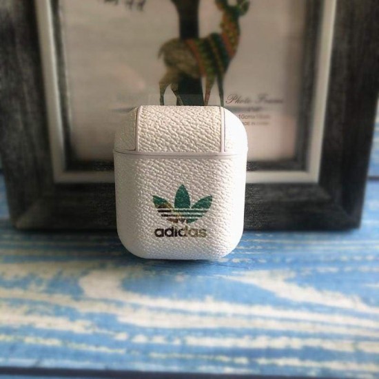 Adidas Original Style Classic Logo Leather Protective Shockproof Case for Apple Airpods 1 & 2