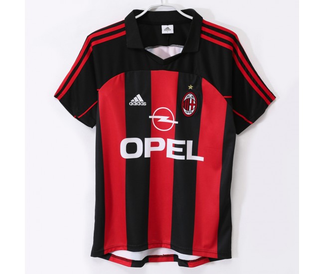 AC Milan Men Home Retro Soccer Jersey 2002